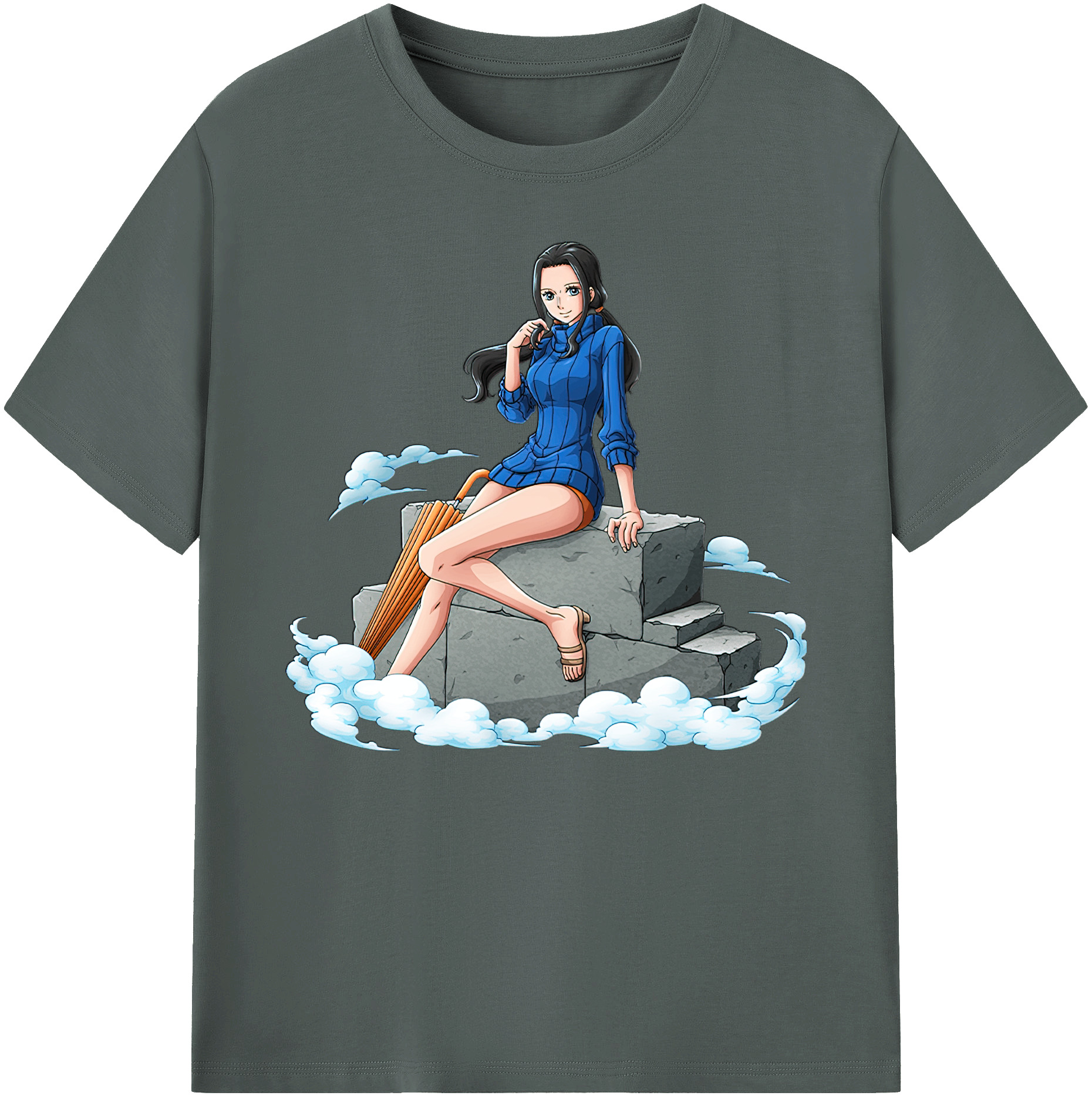 ワンピース ニコ・ロビン ONE PIECE Nico Robin 綿100％ メンズ半袖Tシャツ｜肌触りやわらか＆通気性